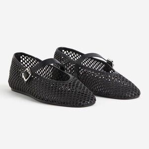 H&M black braided mesh ballet flats